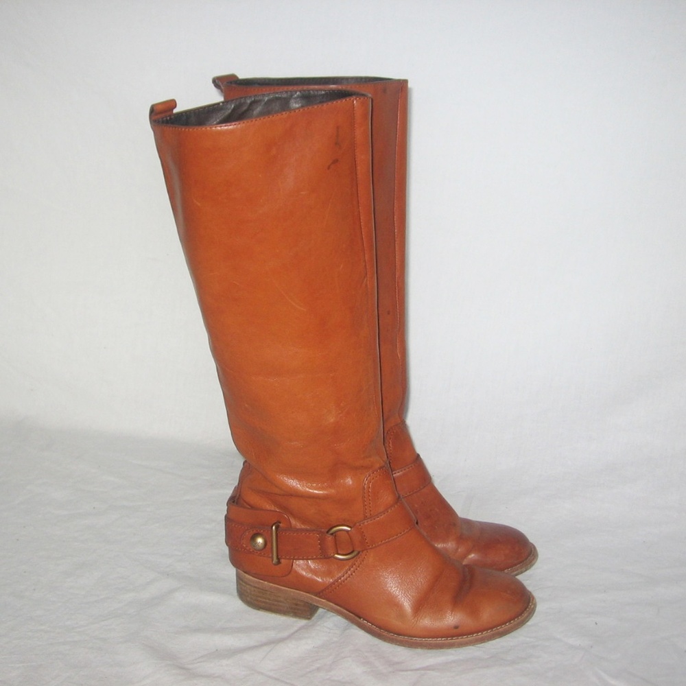 Coach Natalie Tan Harness Riding Leather Boots 6B